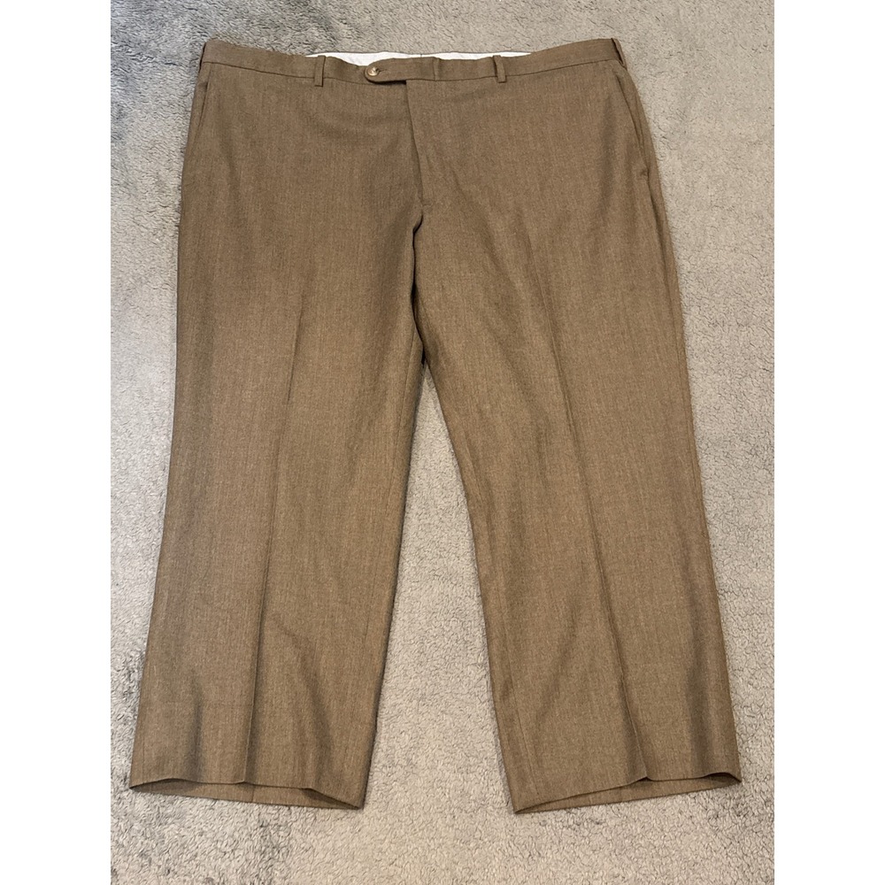 Samuelsohn Torino Dress Pants Mens 44 Taupe Wool Cashmere Italy JBBF16018TO